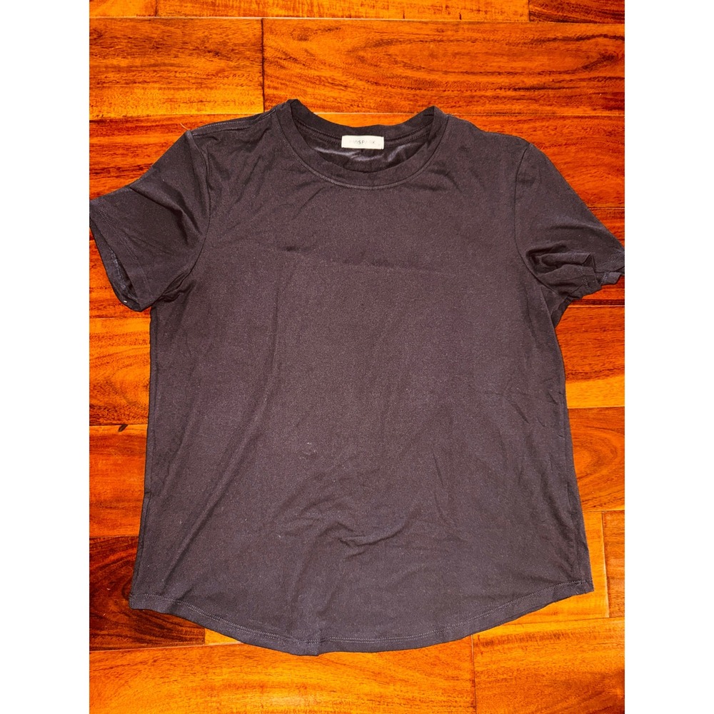 Pinspark T-Shirt Womens Size M Black Excellent Short Sleeve Crewneck Curved Hem